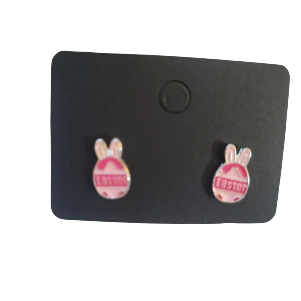 Pink Bunny Easter Earrings